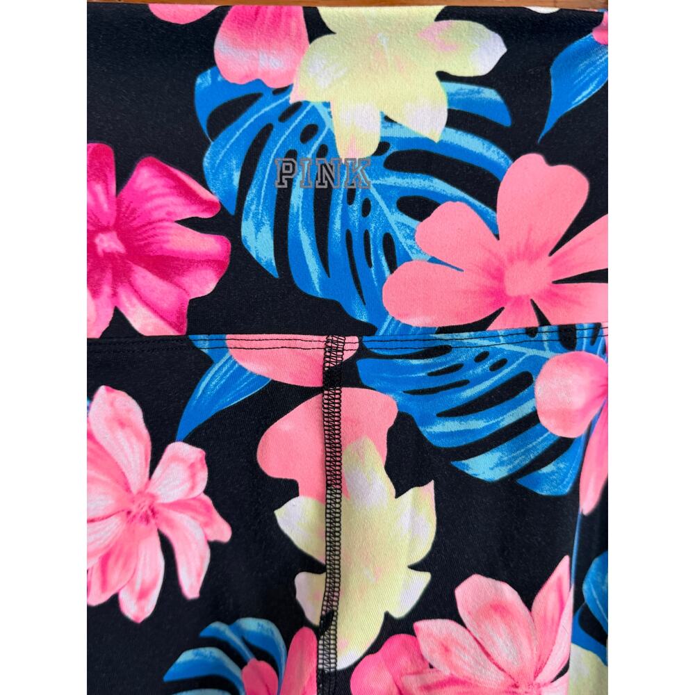PINK Victoria's Secret Tropical Floral Mesh Leggings  L - Picture 2 of 12